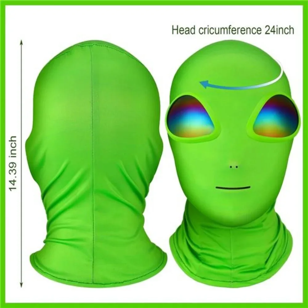 Alien Mask Adult Halloween Cosplay Set 3D Full Face Mask with Glasses